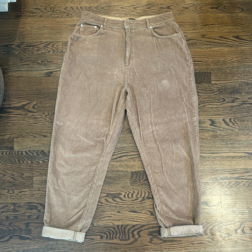 ASOS Design Hourglass High Rise Slouchy Mom Jeans in Biscuit Cord